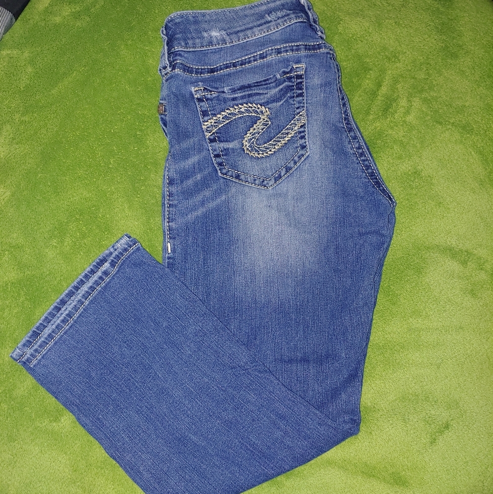 Silver Jean Capris